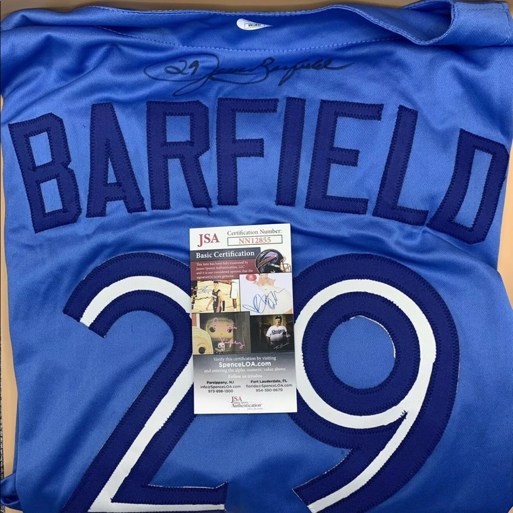 Signed jersey Blue Jays Barfield